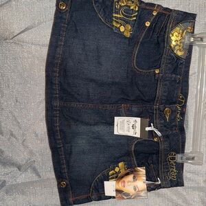 Dereon Dark Blue Skirt with Gold Accents